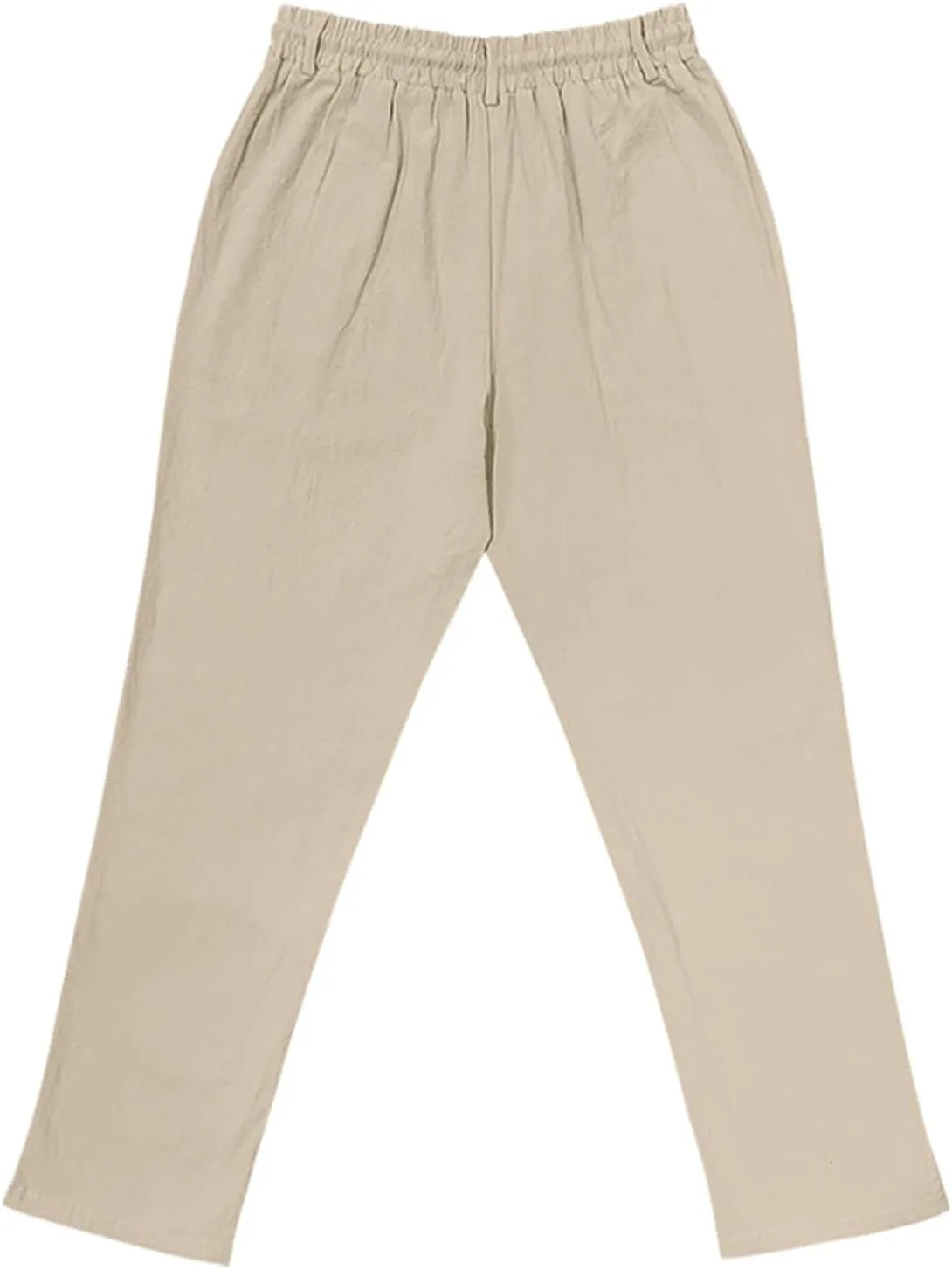 2025 Men's Casual Beach Pants Button Loose Fit Breathable Linen Pants