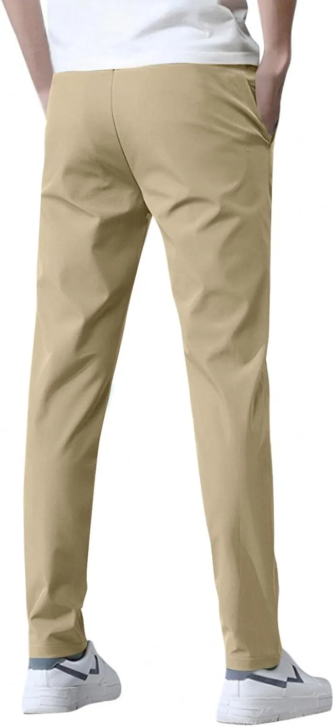 2025 Mens Stretch Pants Summer Thin Business Casual Breathable Straight Leg Tracksuit Pants