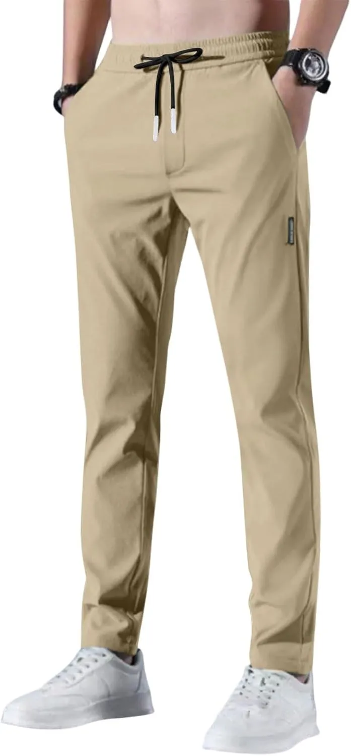 2025 Mens Stretch Pants Summer Thin Business Casual Breathable Straight Leg Tracksuit Pants