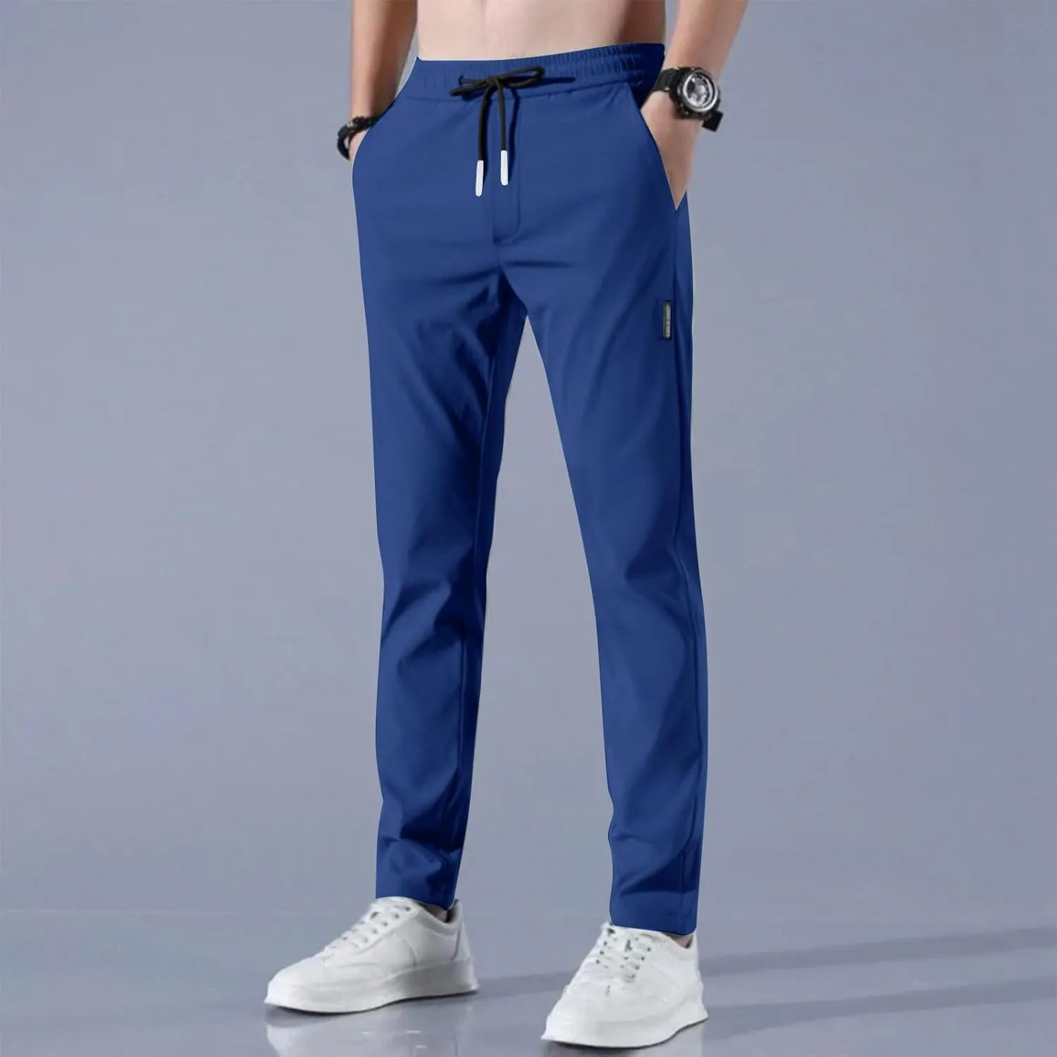 2025 Mens Stretch Pants Summer Thin Business Casual Breathable Straight Leg Tracksuit Pants