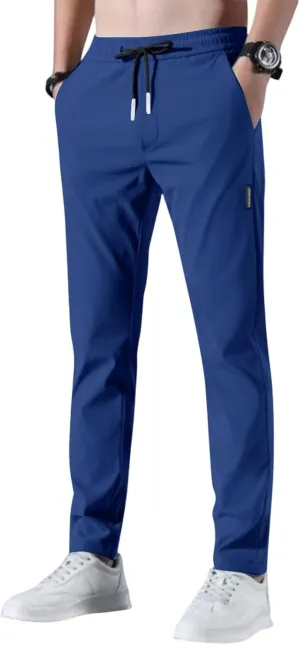 2025 Mens Stretch Pants Summer Thin Business Casual Breathable Straight Leg Tracksuit Pants