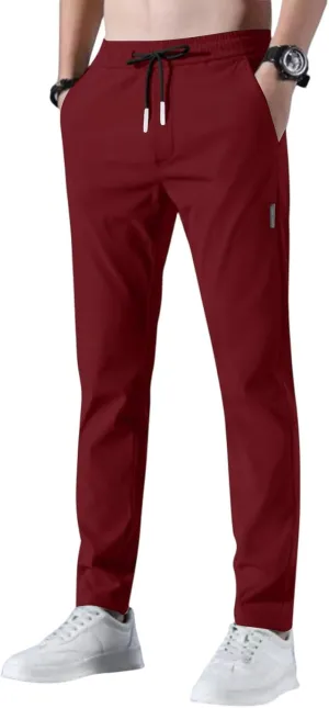 2025 Mens Stretch Pants Summer Thin Business Casual Breathable Straight Leg Tracksuit Pants