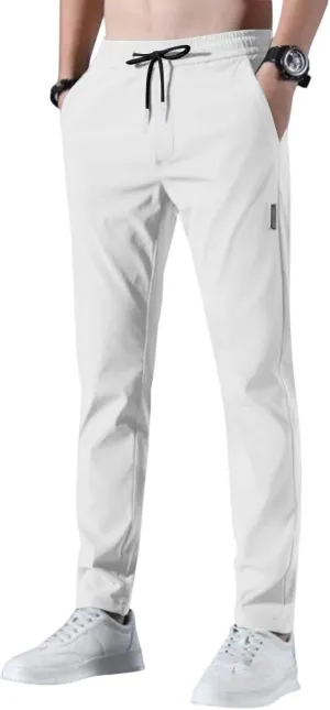 2025 Mens Stretch Pants Summer Thin Business Casual Breathable Straight Leg Tracksuit Pants