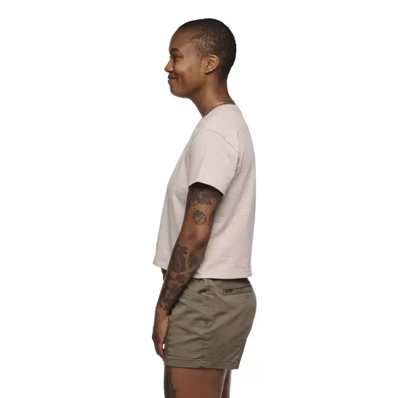 Black Diamond Stripe Crop Short Sleeve  T - Women's