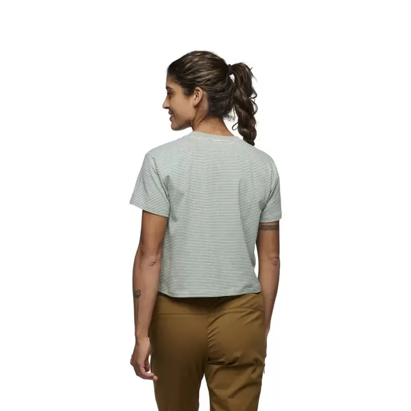 Black Diamond Stripe Crop Short Sleeve  T - Women's