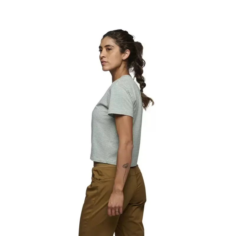 Black Diamond Stripe Crop Short Sleeve  T - Women's