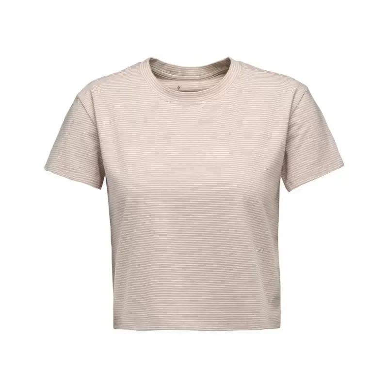 Black Diamond Stripe Crop Short Sleeve  T - Women's