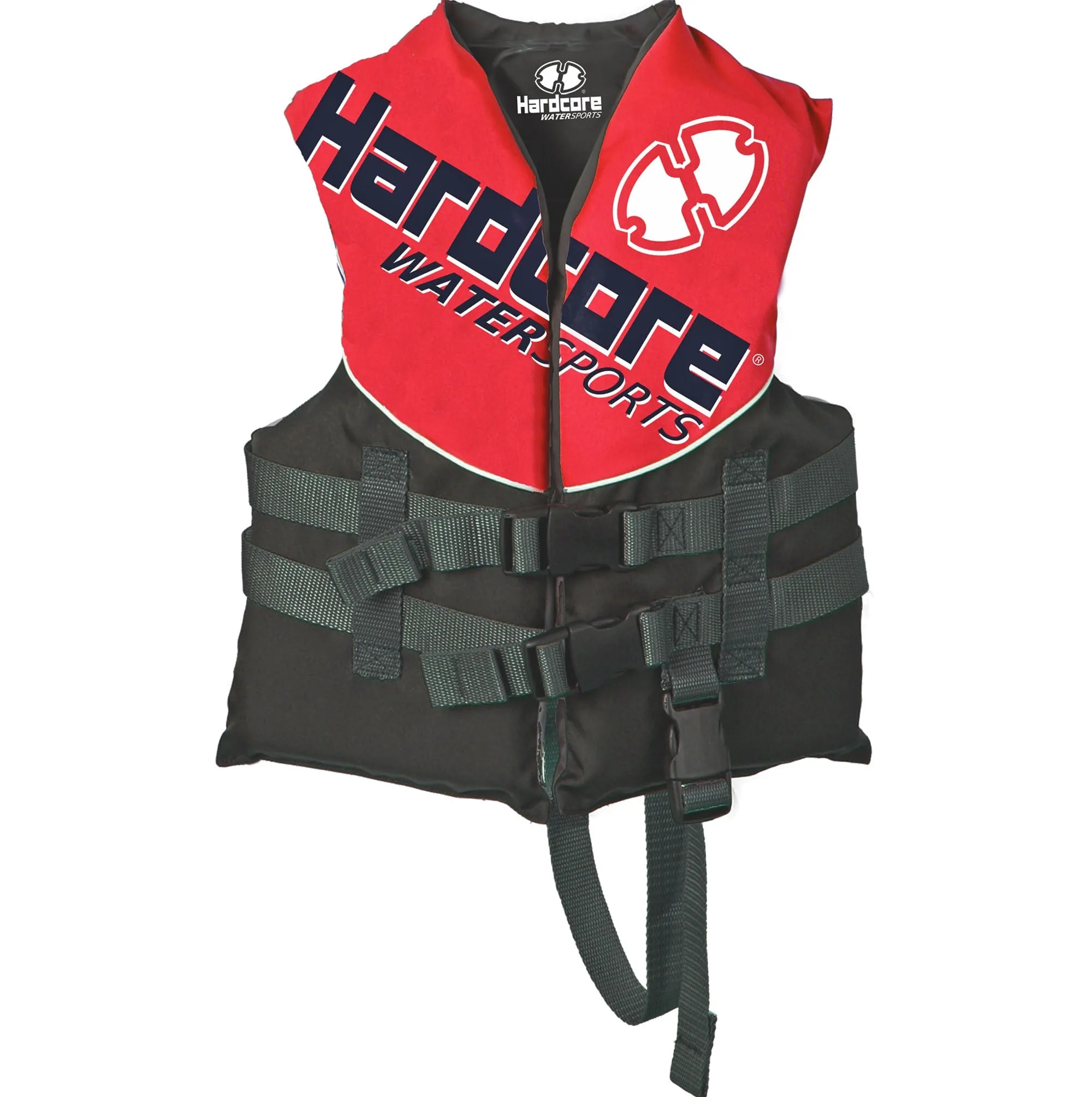Hardcore Coast Guard type III PFD for youth child teen adult; Life vest flotation device; life jacket paddle vest for big kids, Jet ski, wakeboard, hardshell kayak life jacket