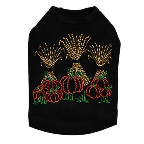 Hay Stacks Pumpkins Rhinestone Tanks- Many Colors