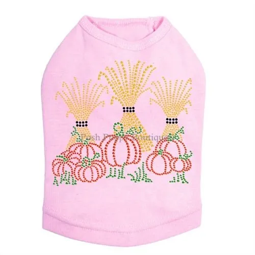 Hay Stacks Pumpkins Rhinestone Tanks- Many Colors