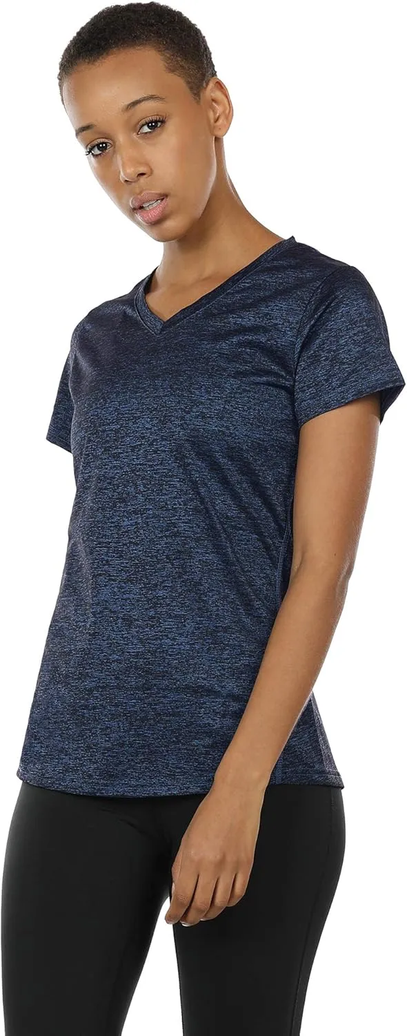 icyzone Workout Shirts Yoga Tops Activewear V-Neck T-Shirts for Women Running Fitness Sports Short Sleeve Tees