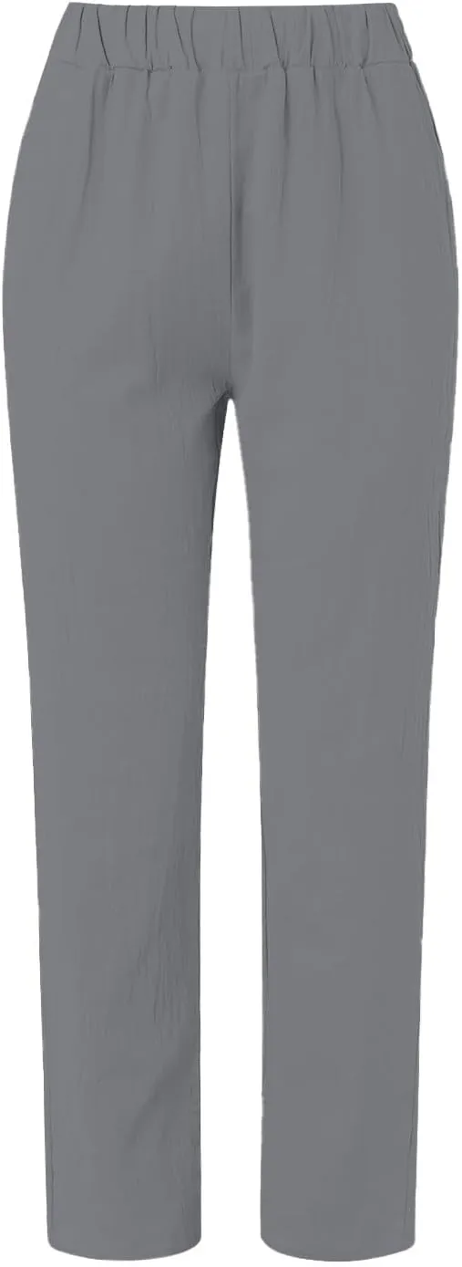 Linen Pants for Women, Peasant Pants Casual Straight Leg Linen Breathable Lounge