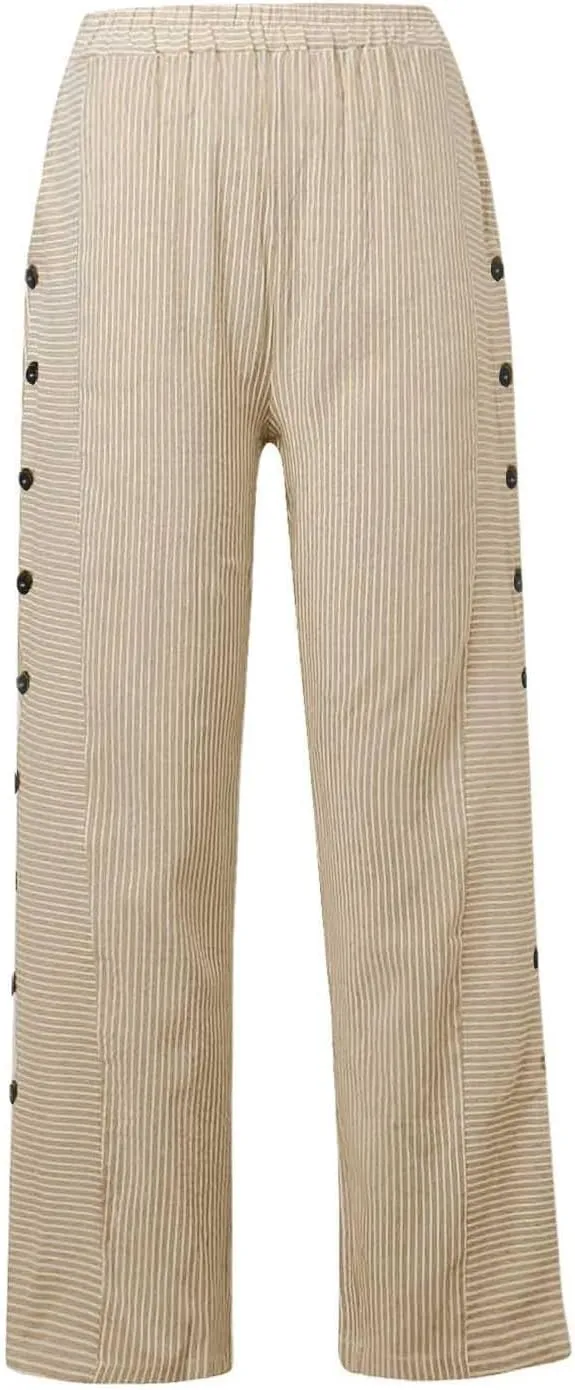 Linen Pants for Women, Peasant Pants Casual Straight Leg Linen Breathable Lounge