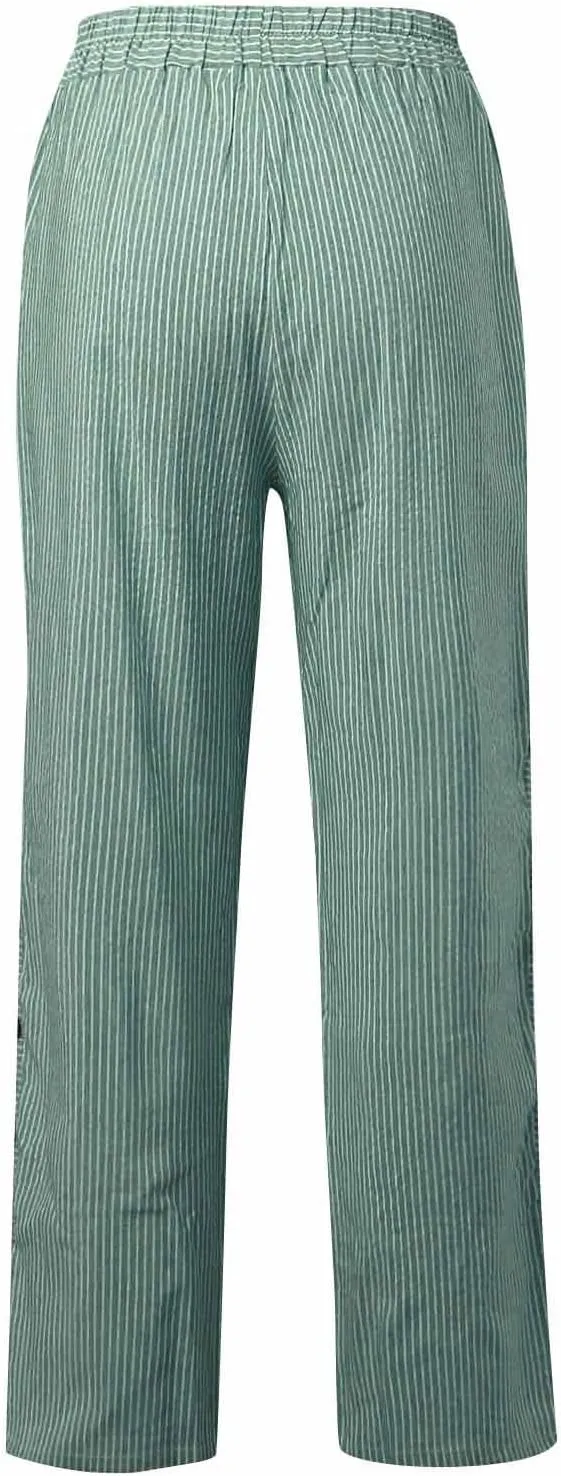 Linen Pants for Women, Peasant Pants Casual Straight Leg Linen Breathable Lounge