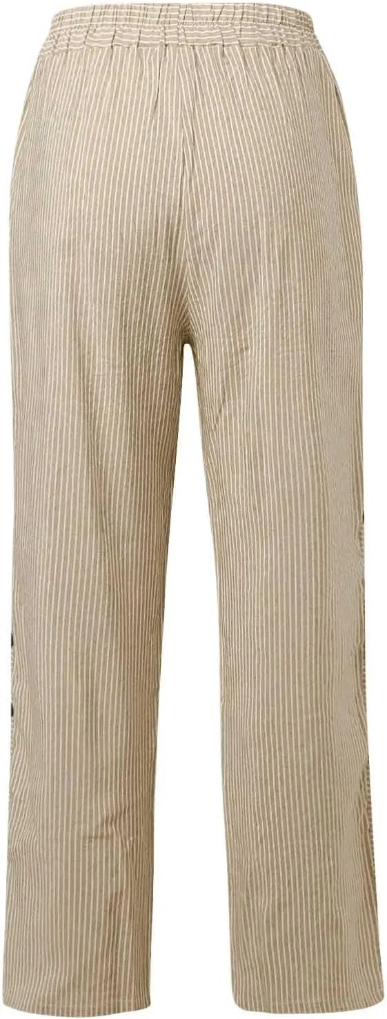 Linen Pants for Women, Peasant Pants Casual Straight Leg Linen Breathable Lounge