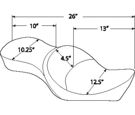 Low Profile Double Bucket 2-Up Pillow Seat - 1982-2003 Harley-Davidson Sportster XL