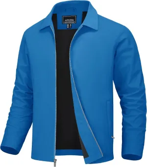 MAGNIVIT Men's Lightweight Jackets Light Windbreaker Full Zip Up Stylish Golf Coat Business Work Casual Dress