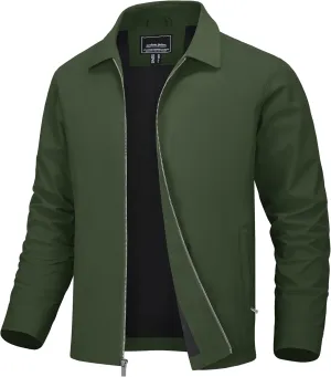 MAGNIVIT Men's Lightweight Jackets Light Windbreaker Full Zip Up Stylish Golf Coat Business Work Casual Dress