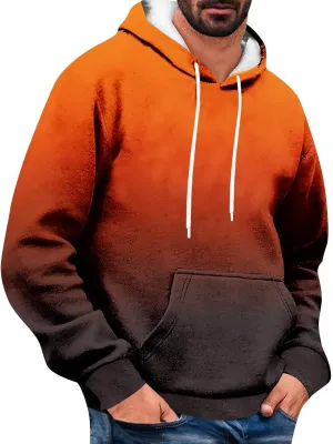Men Sweatshirt Running Soft Outerwear Long Sleeve Lightweight Drawstring Hoodies Stylish Casual Athletic Sweatshirt