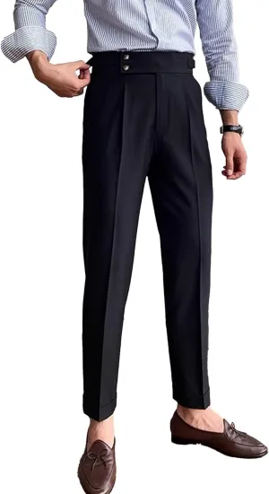 Men's Business Straight Leg Stylish Pants Solid Casual Regular Fit Trousers High Waist Comfort Outdoor Sweatpants