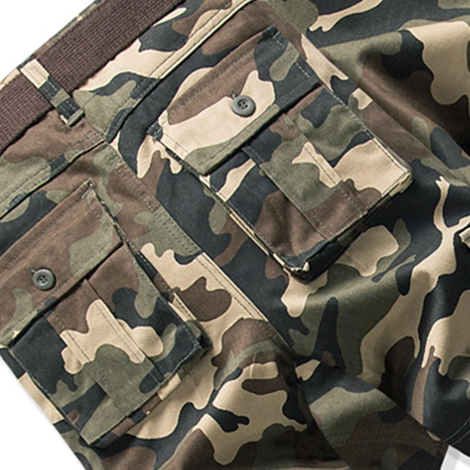 Men's Camo Cargo Pants Trousers Hiking Pants 8 Pocket Plain Comfort Breathable Outdoor Daily Work Pants for Hiking