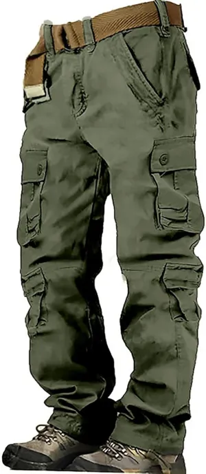 Men's Camo Cargo Pants Trousers Hiking Pants 8 Pocket Plain Comfort Breathable Outdoor Daily Work Pants for Hiking
