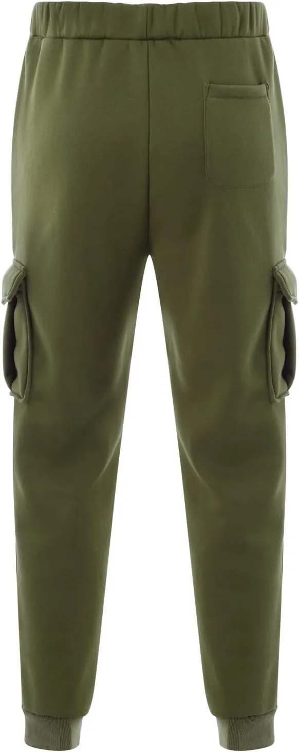 Mens Cargo Sweatpants Breathable Comfy Joggers Athletic Gym Pants Fall Winter Long Trousers with Pockets