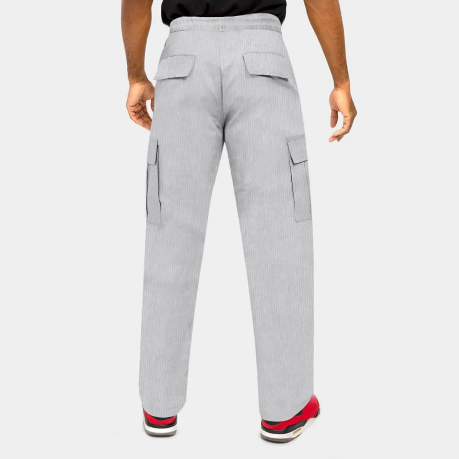 Mens Corduroy Pants Retro Cargo Pants Elastic Drawstring Regular Fit Athletic Joggers Breathable Quick Dry Casual