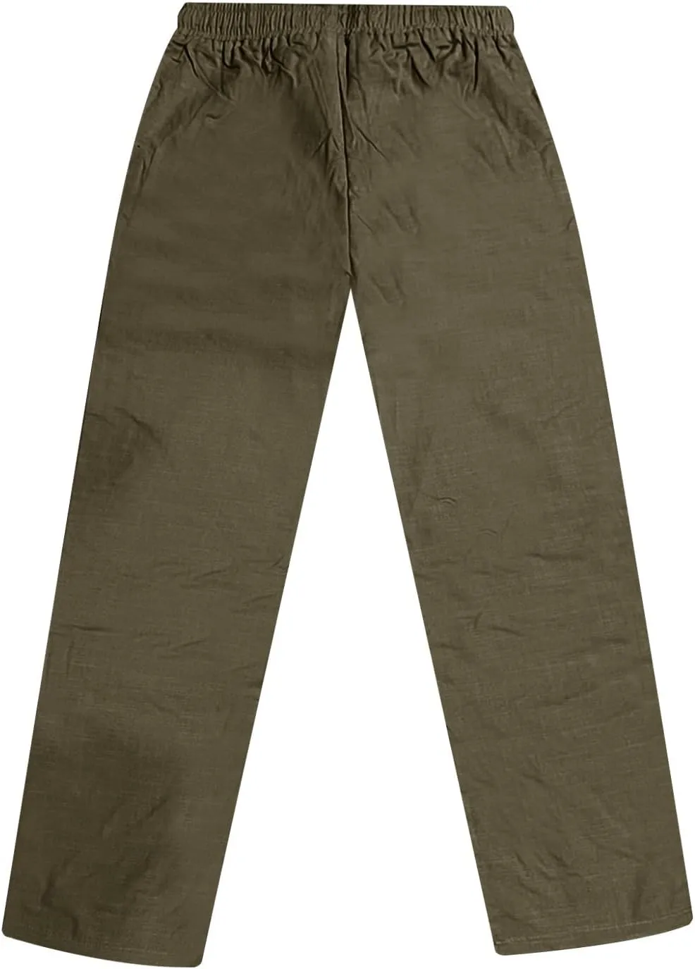 Men's Cotton and Linen Loose Stretch Drawstring Waist Summer Breathable Straight Beach Pants 2025