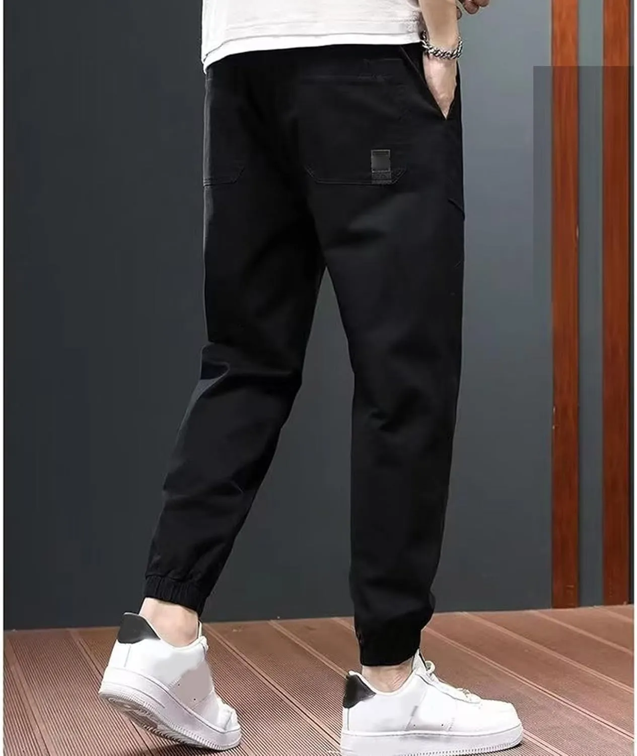 Men's Elastic Waist Solid Joggers Pants Lightweight Stylish Summer Trousers Regular Fit Outdoor Hiking Pants
