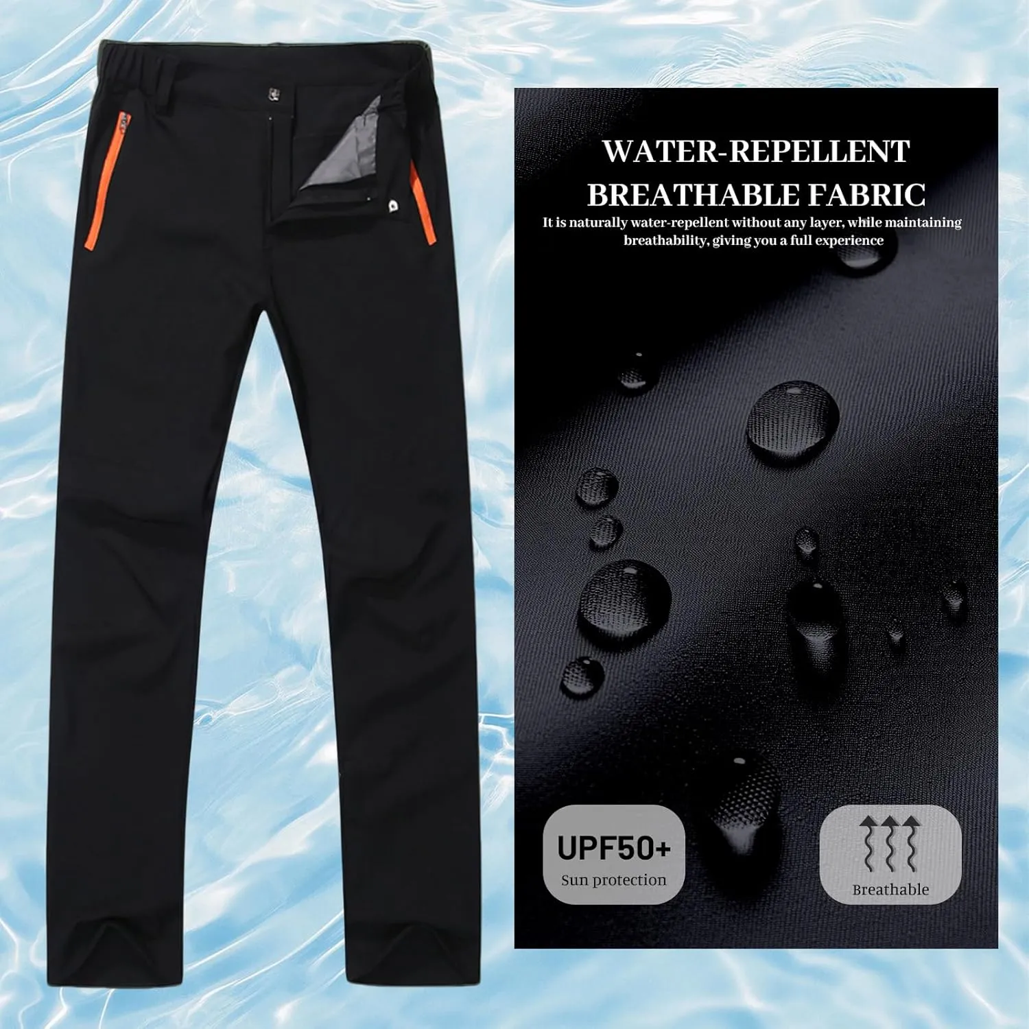 Men's Hiking Cargo Pants Water Resistant Lightweight Mountain Breathable Quick Dry Pants Trousers Slacks for Men Women