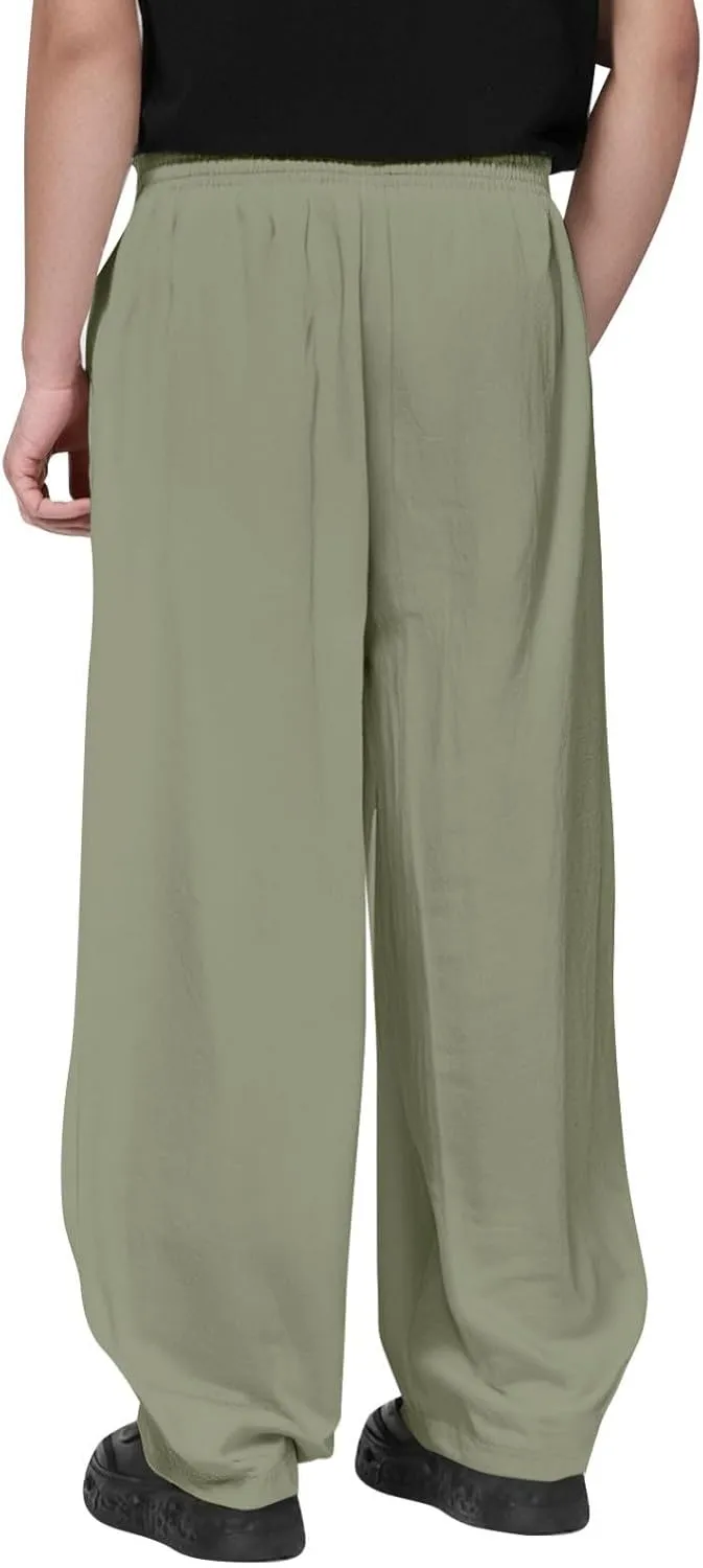 Men's Hip-hop Pants Breathable Linen Loose Casual Daily Sports Home Pants 2025