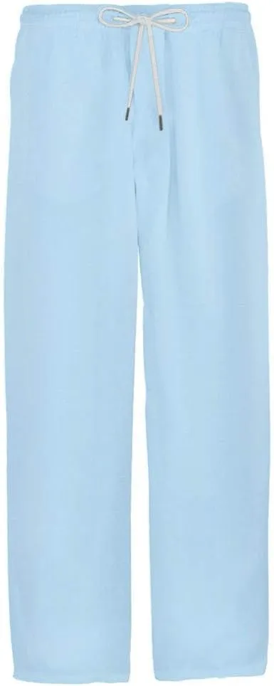 Mens Linen Pants Loose Fit Lightweight Sweatpants Casual Wide Leg Breathable Drawstring Waist Summer Beach Trousers