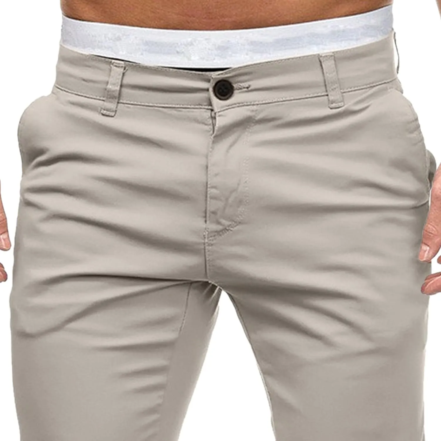 Men's Skinny Business Hiking Pants Slim Fit Outdoor Casual Trousers Comfort Lightweight Joggers Stylish Pants