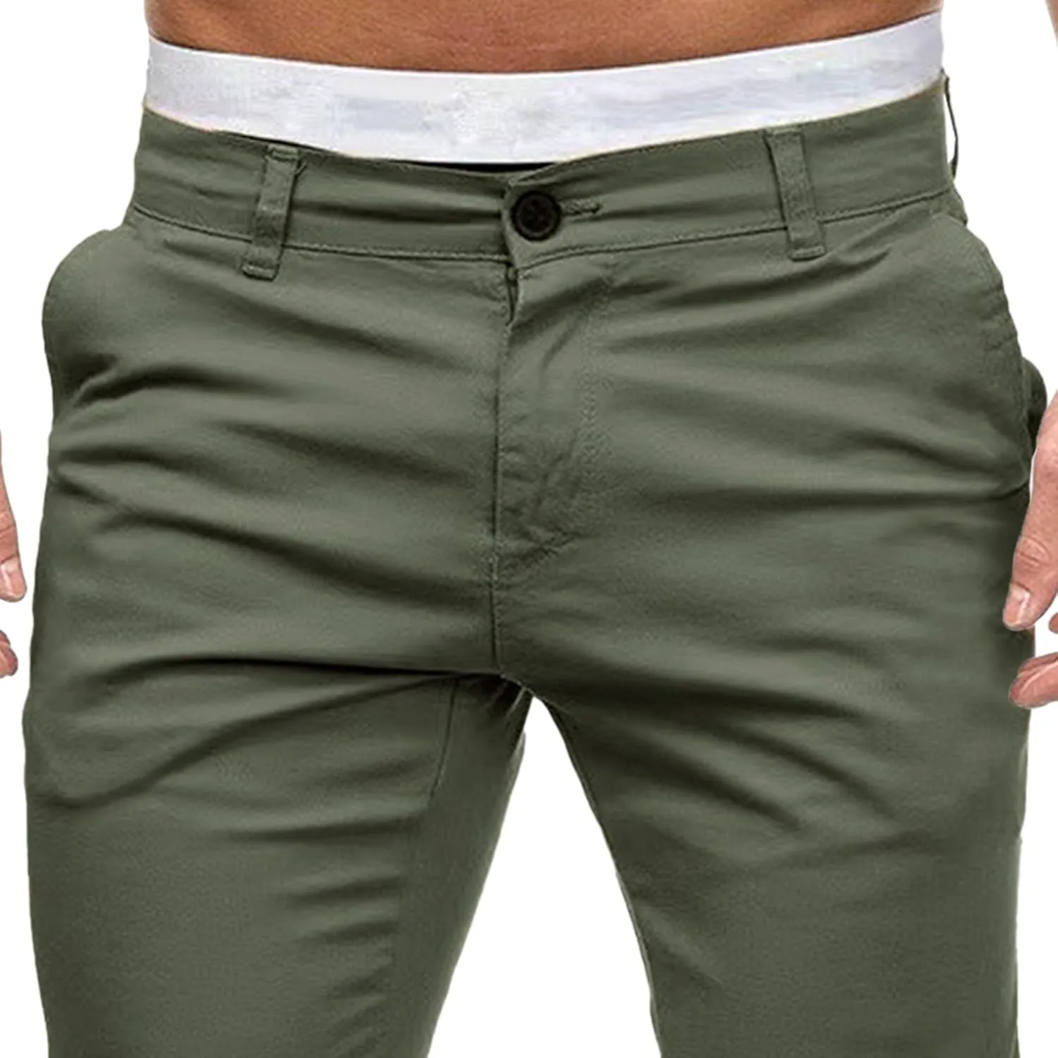 Men's Skinny Business Hiking Pants Slim Fit Outdoor Casual Trousers Comfort Lightweight Joggers Stylish Pants