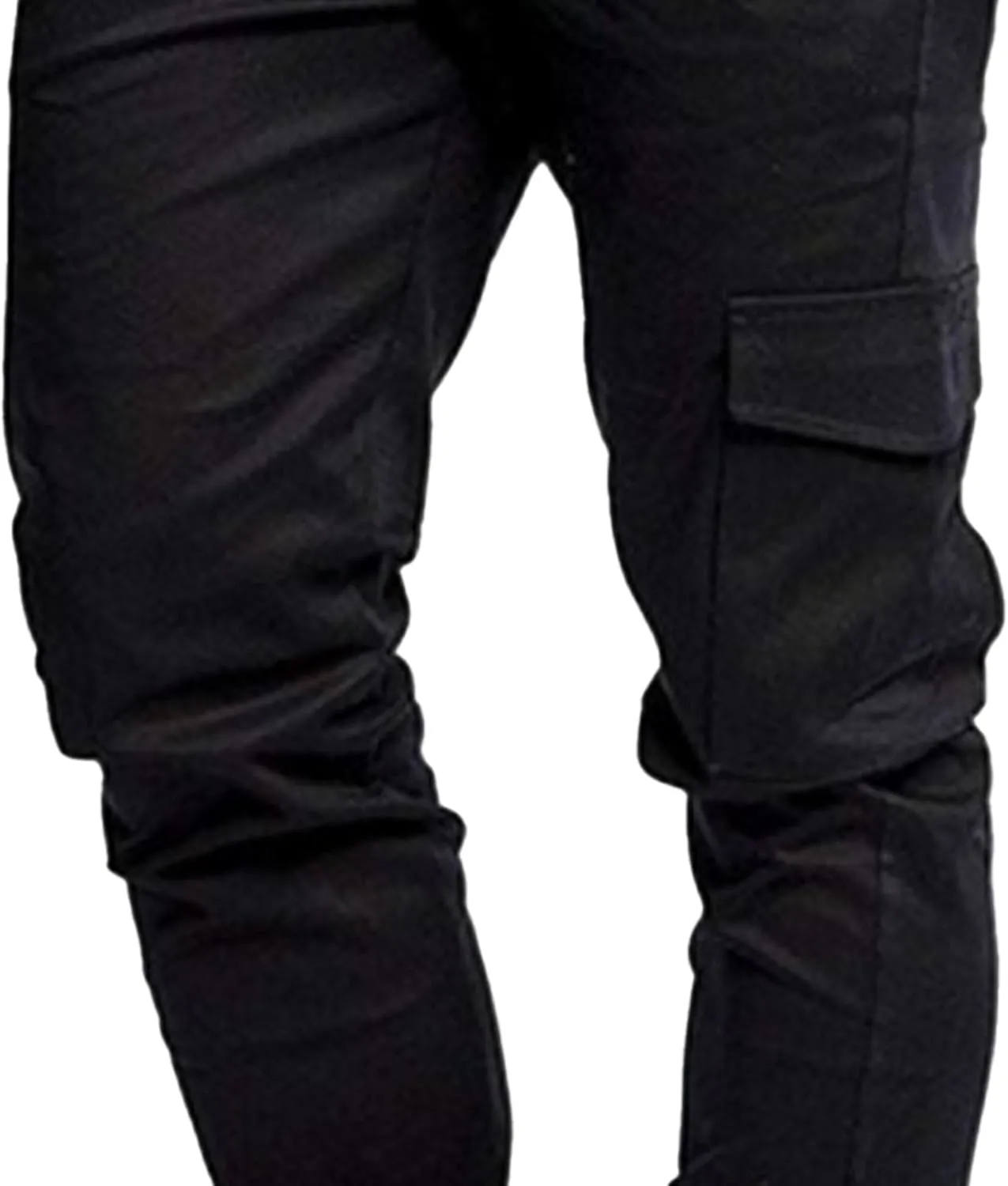 Men's Slim Fit Casual Hiking Cargo Pants Elastic Waist Solid Jogging Pants Comfort Stylish Military Trousers