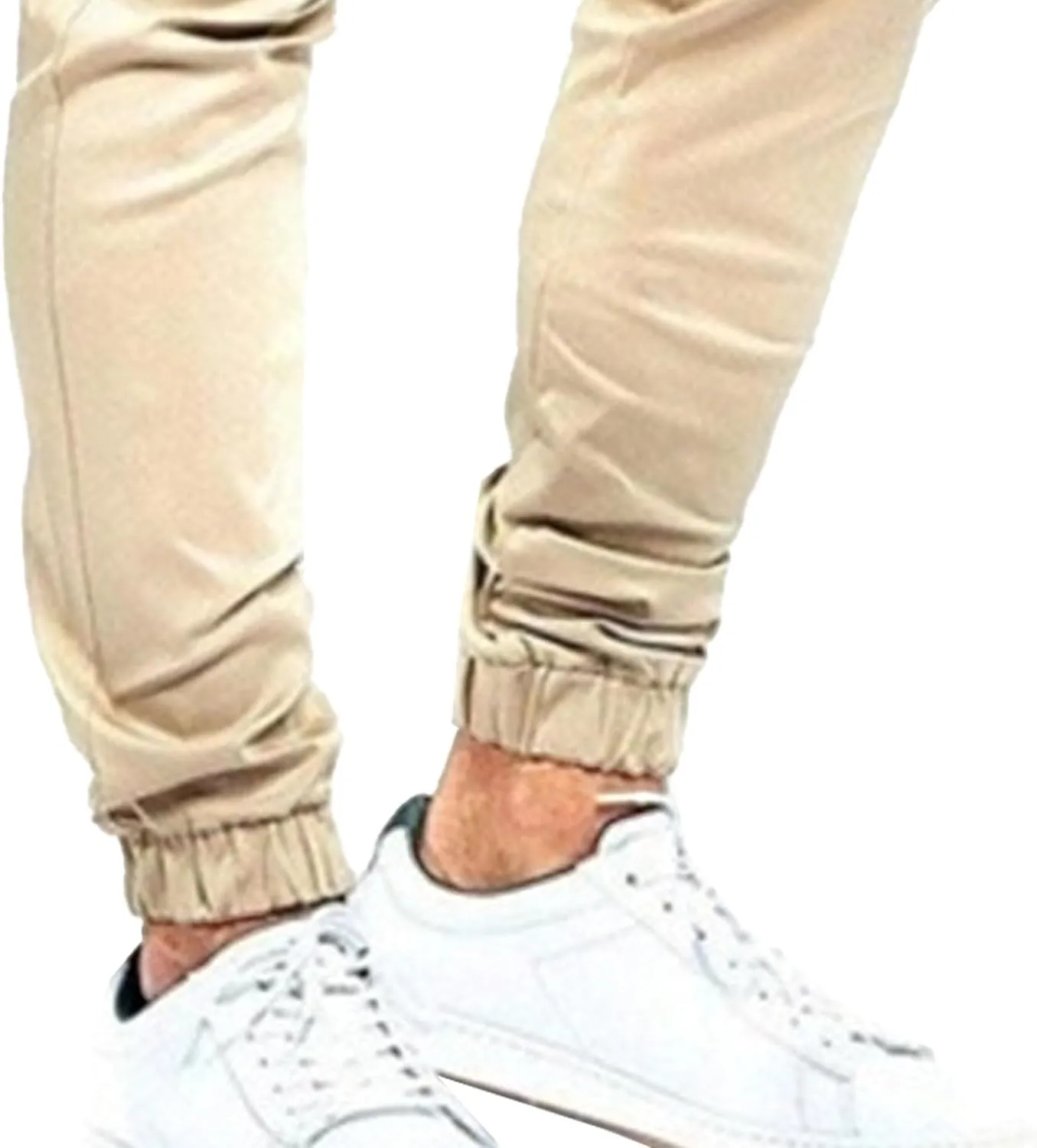 Men's Slim Fit Casual Hiking Cargo Pants Elastic Waist Solid Jogging Pants Comfort Stylish Military Trousers