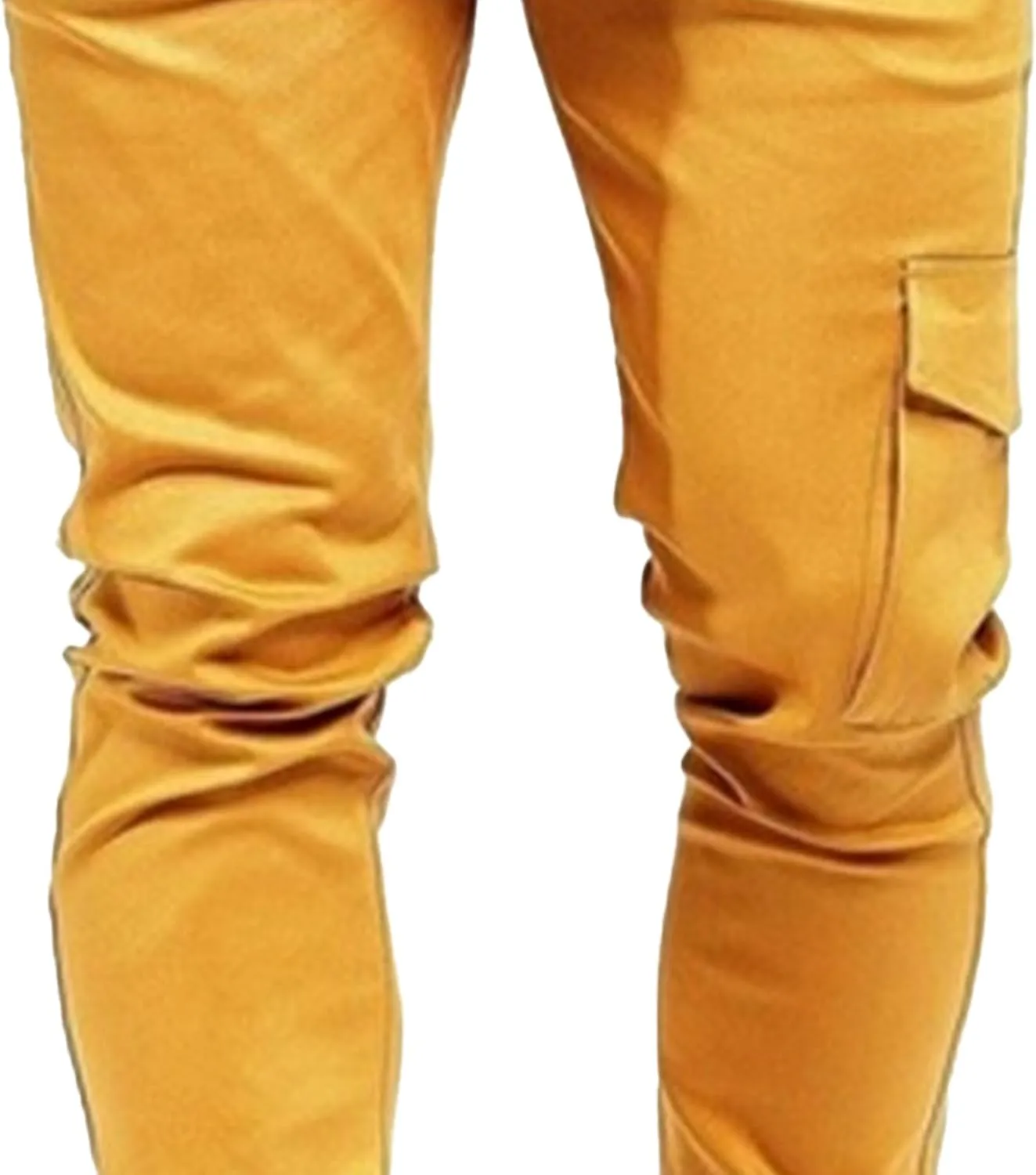 Men's Slim Fit Casual Hiking Cargo Pants Elastic Waist Solid Jogging Pants Comfort Stylish Military Trousers