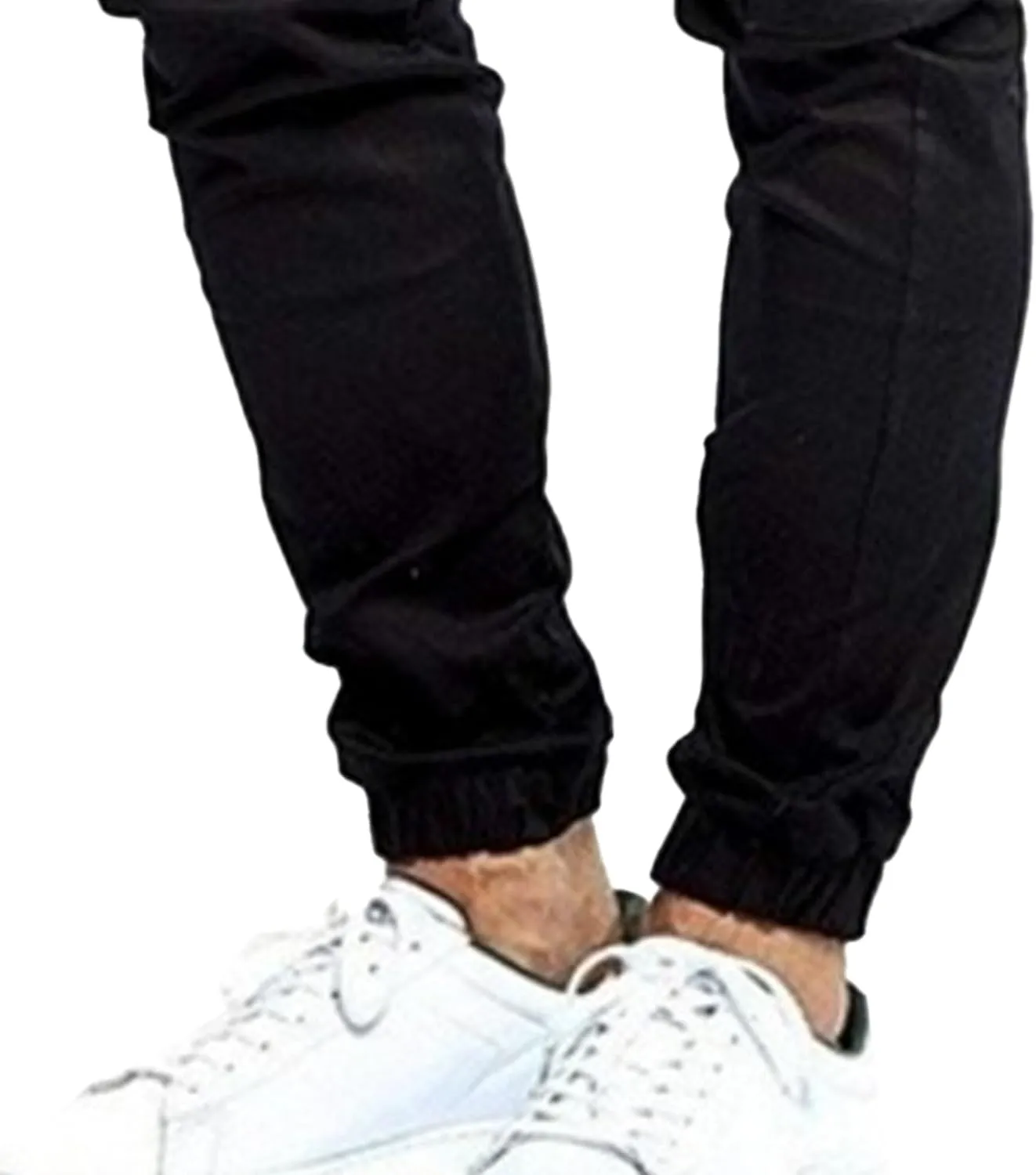 Men's Slim Fit Casual Hiking Cargo Pants Elastic Waist Solid Jogging Pants Comfort Stylish Military Trousers