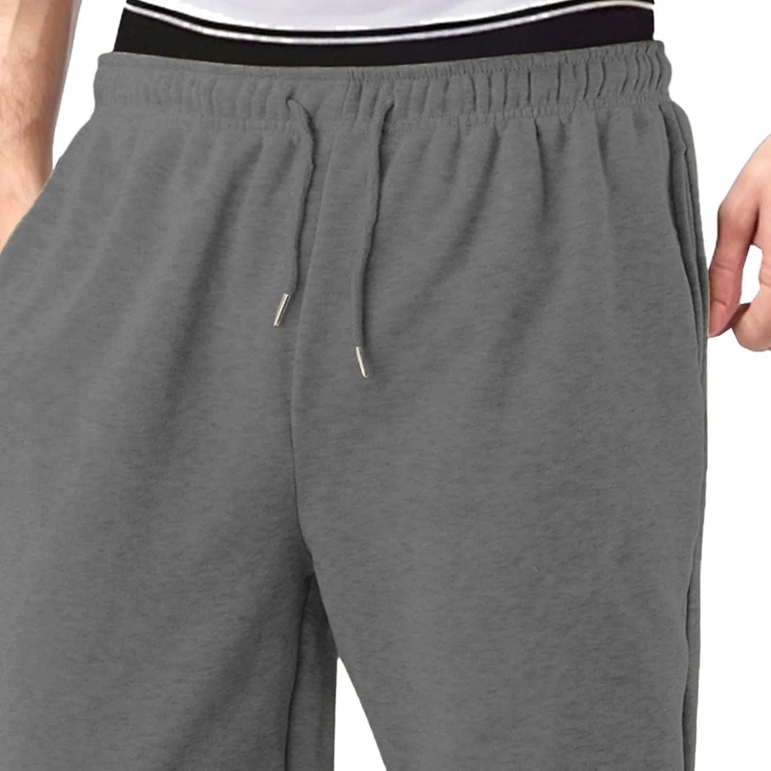 Men's Solid Casual Baggy Stylish Pants Comfort Elastic Waist Workout Trousers Drawstring Straight Leg Outdoor Pants