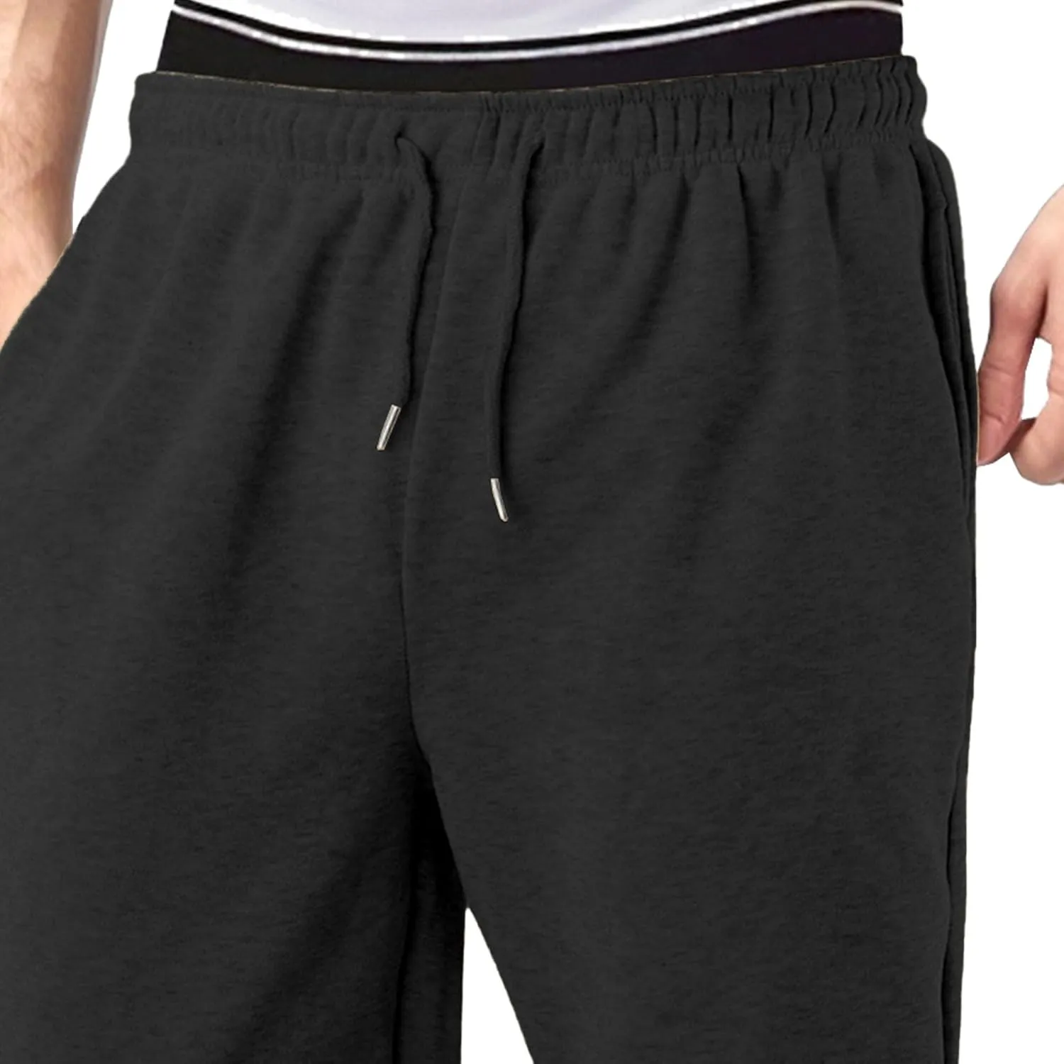 Men's Solid Casual Baggy Stylish Pants Comfort Elastic Waist Workout Trousers Drawstring Straight Leg Outdoor Pants