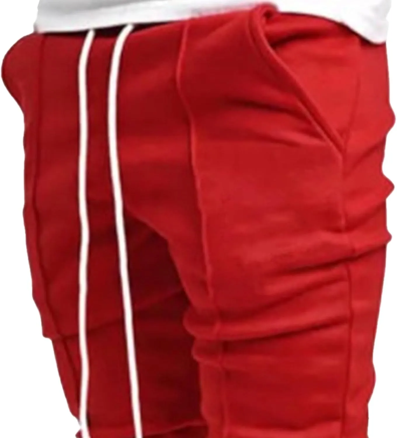 Men's Stylish Drawstring Wide Leg Pants Slim Fit Outdoor Hip Hop Trousers Solid Elastic Waist Workout Pants
