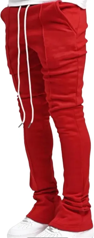 Men's Stylish Drawstring Wide Leg Pants Slim Fit Outdoor Hip Hop Trousers Solid Elastic Waist Workout Pants