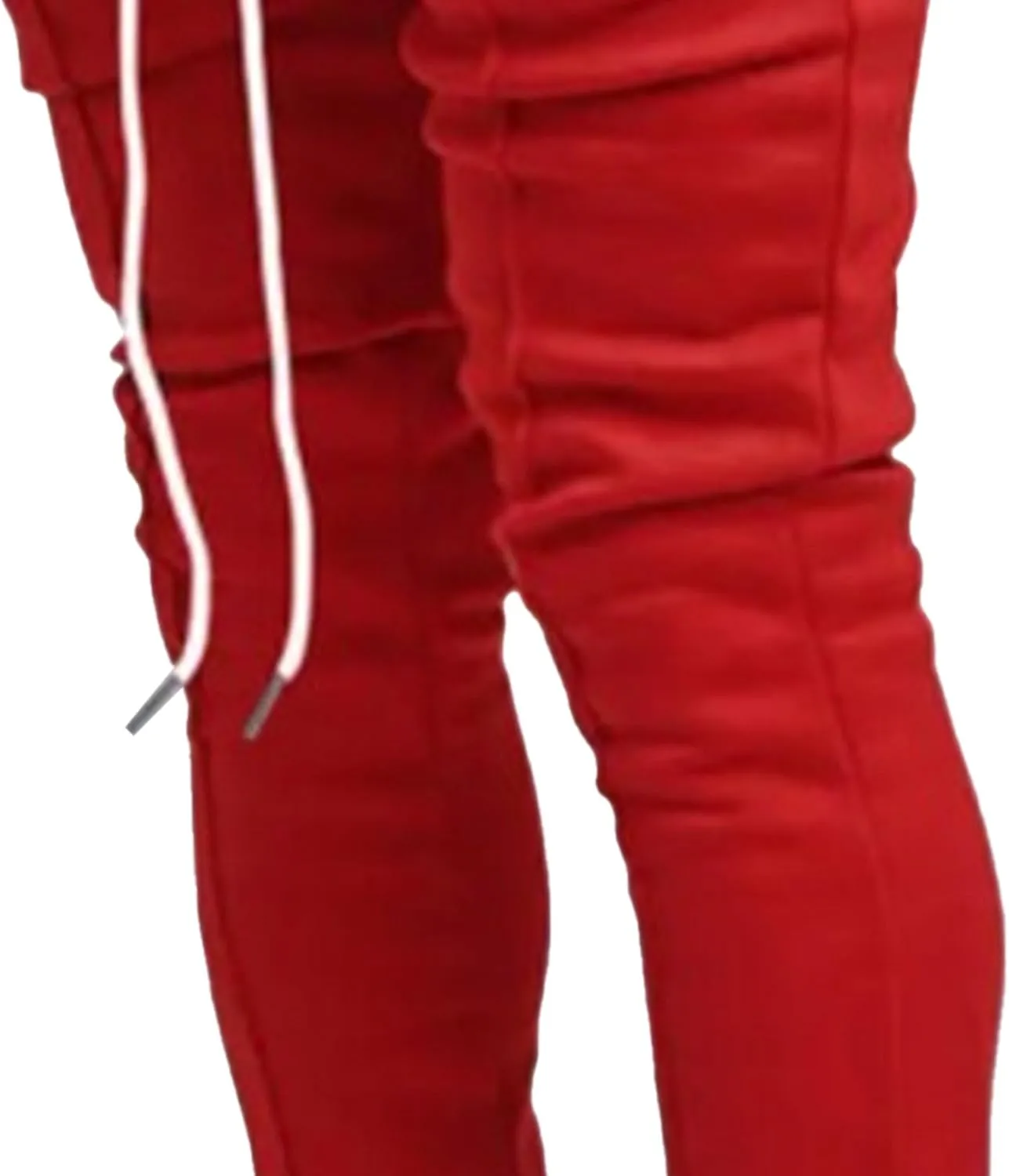 Men's Stylish Drawstring Wide Leg Pants Slim Fit Outdoor Hip Hop Trousers Solid Elastic Waist Workout Pants