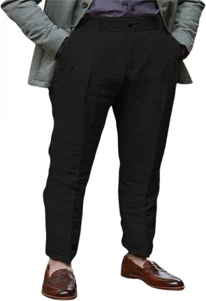Men's Summer Linen Pants Solid Color Breathable Trousers Lightweight Comfy Yoga Pants Outdoor Baggy Simple Trousers