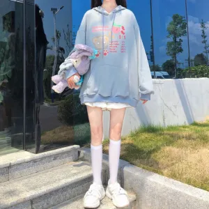 METAVERSMALL 65% cotton Japanese spring and autumn new sweet and cute lazy style ins tide Hong Kong style loose student thin hooded top