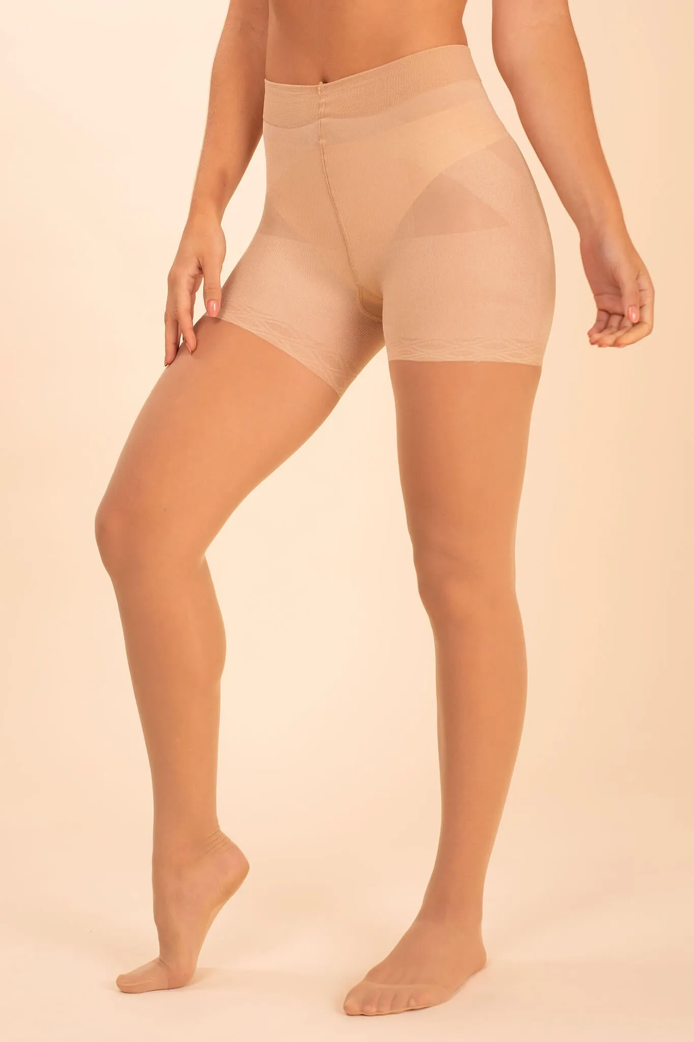 Sheer Contour Tights  Ivory
