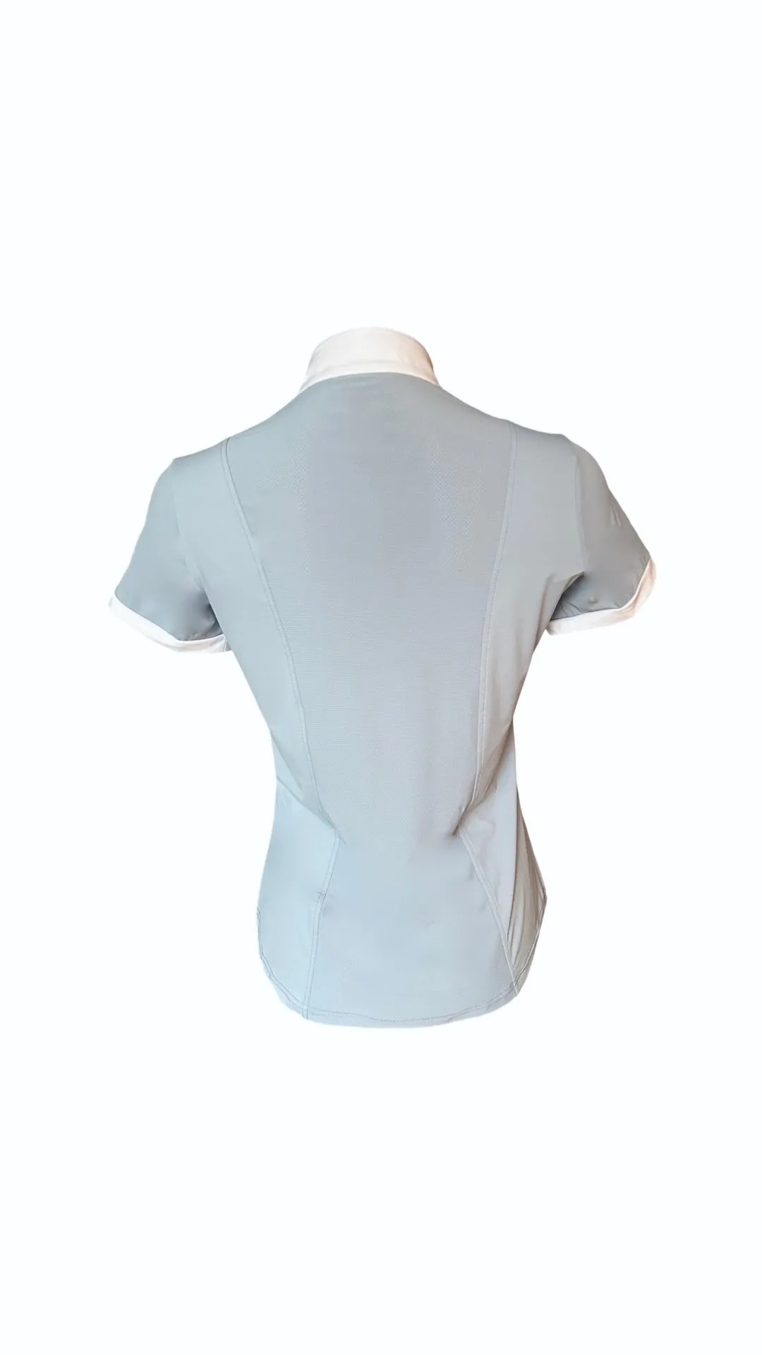 Short Sleeve Bib Show Shirt- Cavalry Blue / White