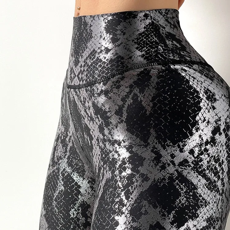 Snakeskin Pattern Push Up Fitness Leggings