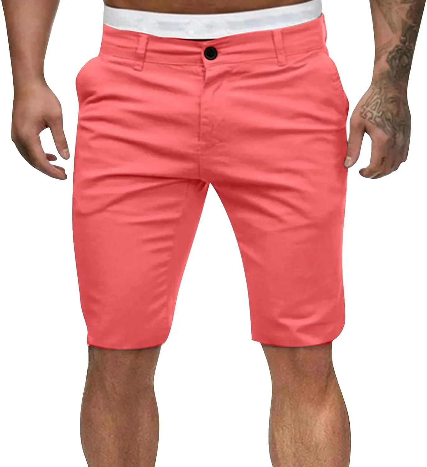 Sweat Shorts Men Cargo Elastic Waist Lounge Shorts Summer Tactic Casual Pants Stretch with Pockets